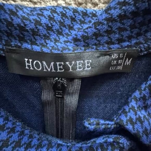 BLACK/BLUE PENCIL DRESS - Picture 5 of 5